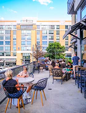 People dining on Smokin Oak Patio