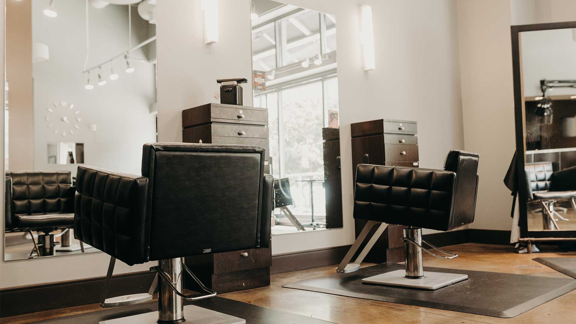 Salon chairs at Garbo's Salon Midtown