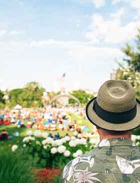 Person overlooking Turner Park in Omaha, NE