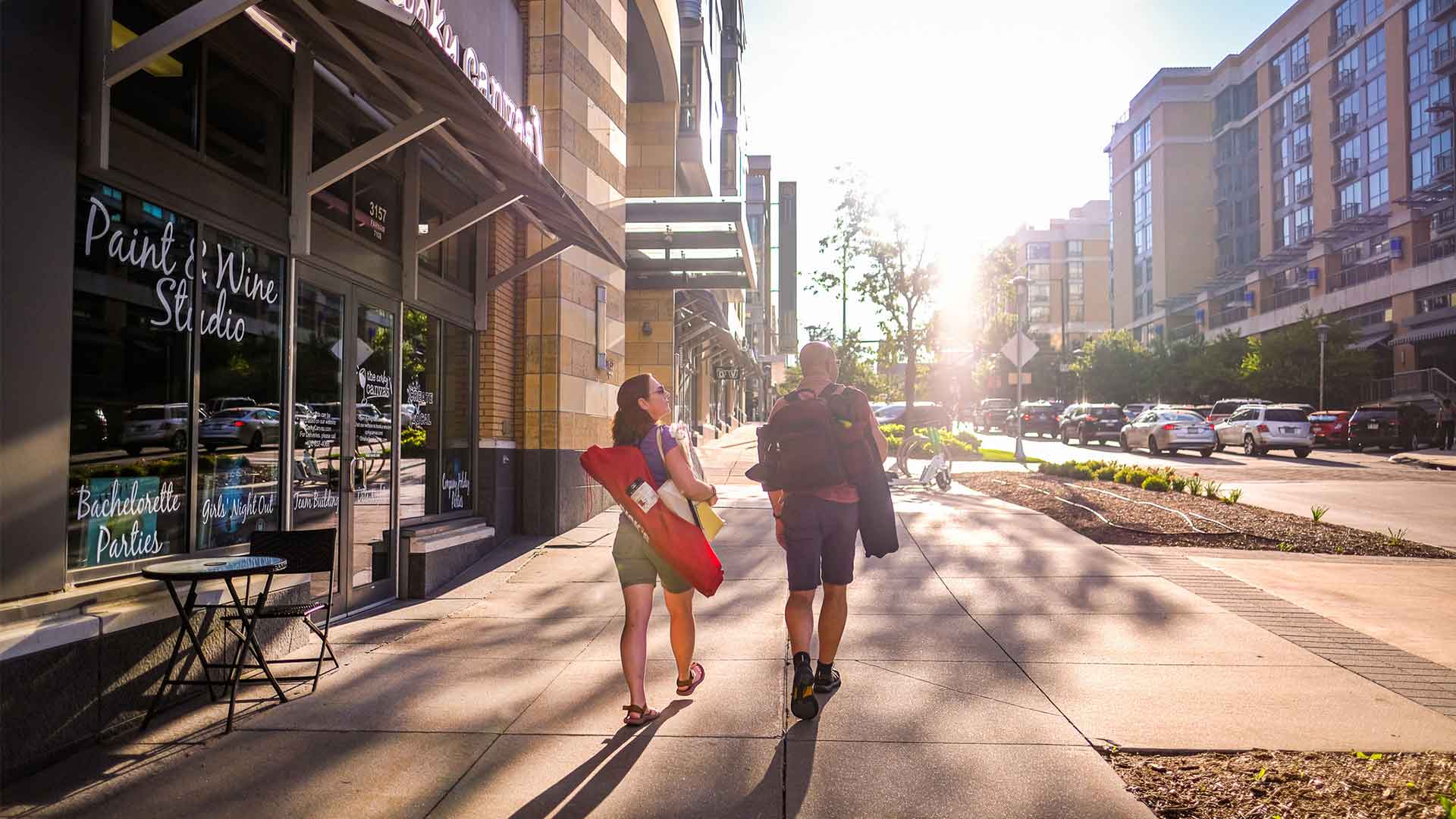 People walking at Midtown Crossing on Farnam Street