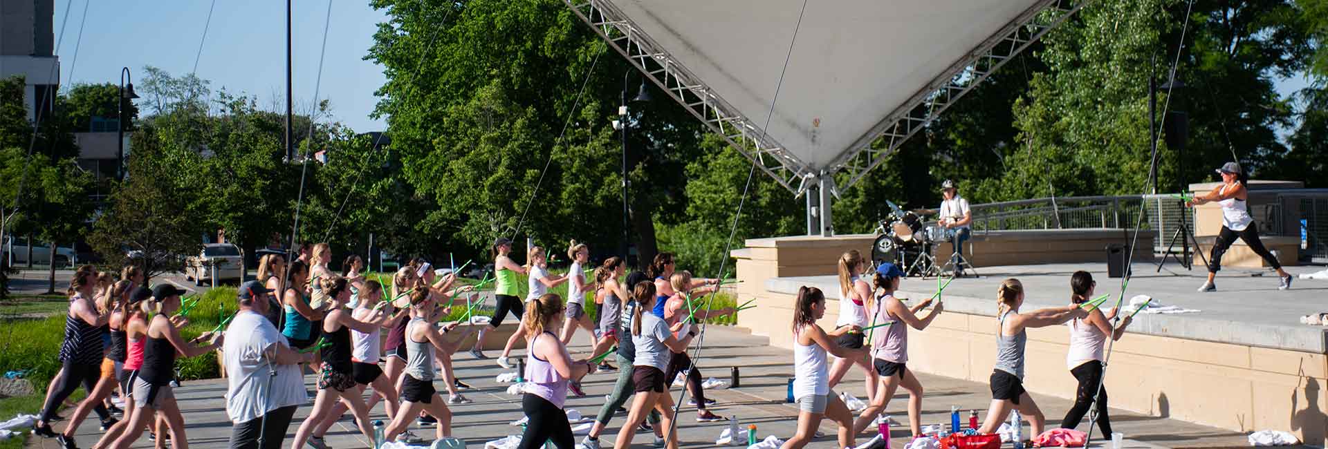Outdoor workout class in Turner Park