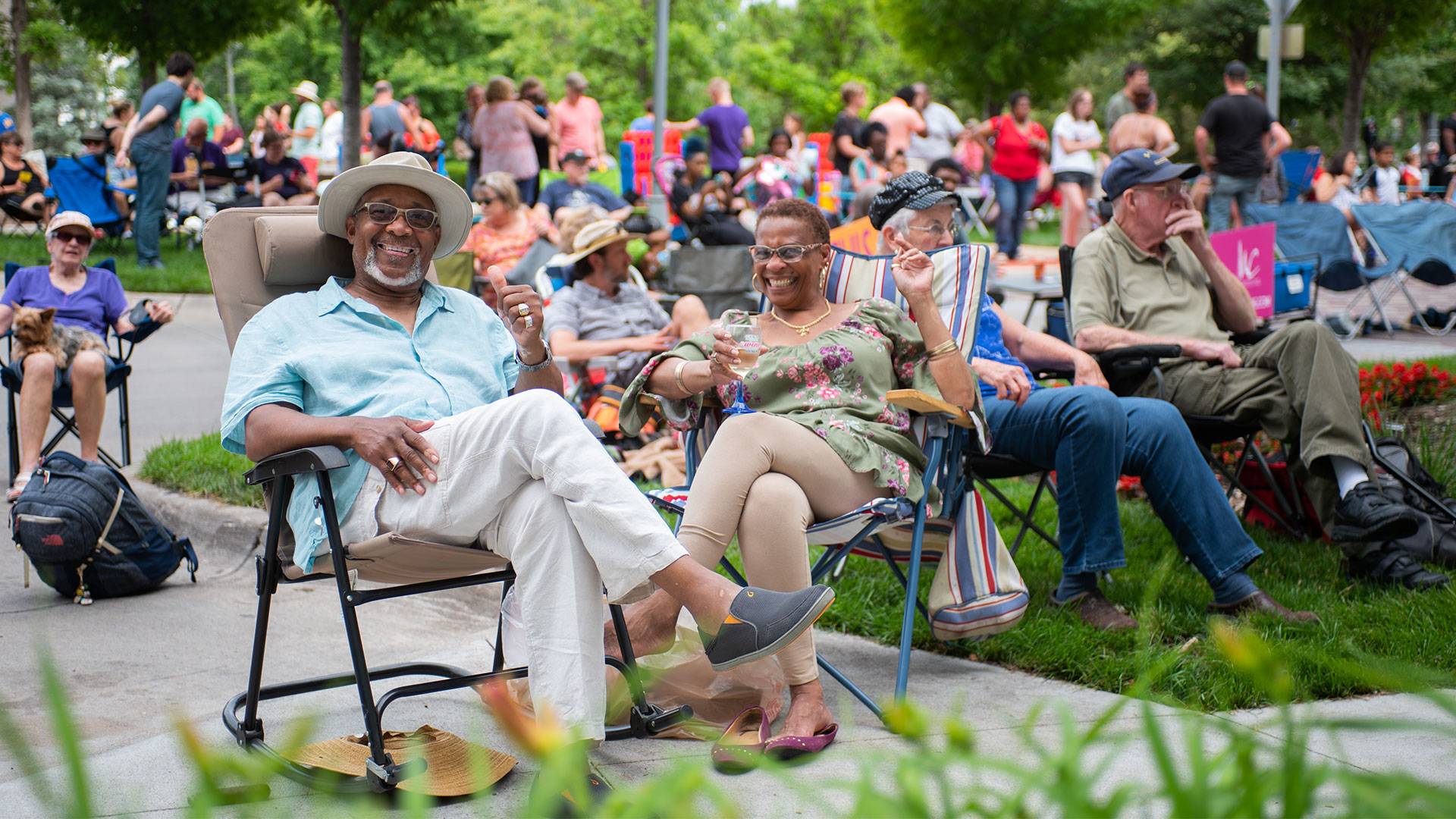 People at concert in Turner Park at Omaha, Nebraska