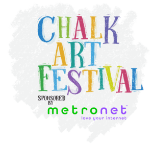 Chalk Art Festival logo, sponsored by Metronet