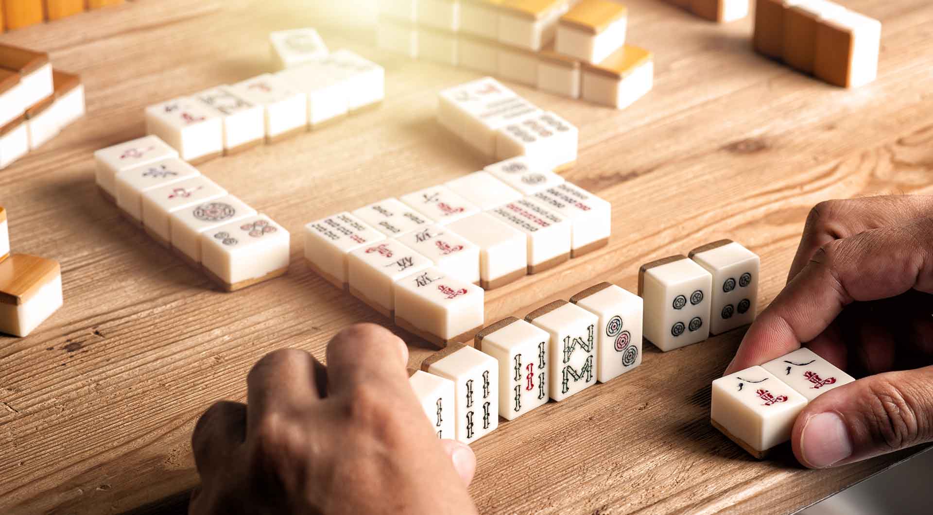 Playing Mahjong at Midtown Crossing in Omaha, NE