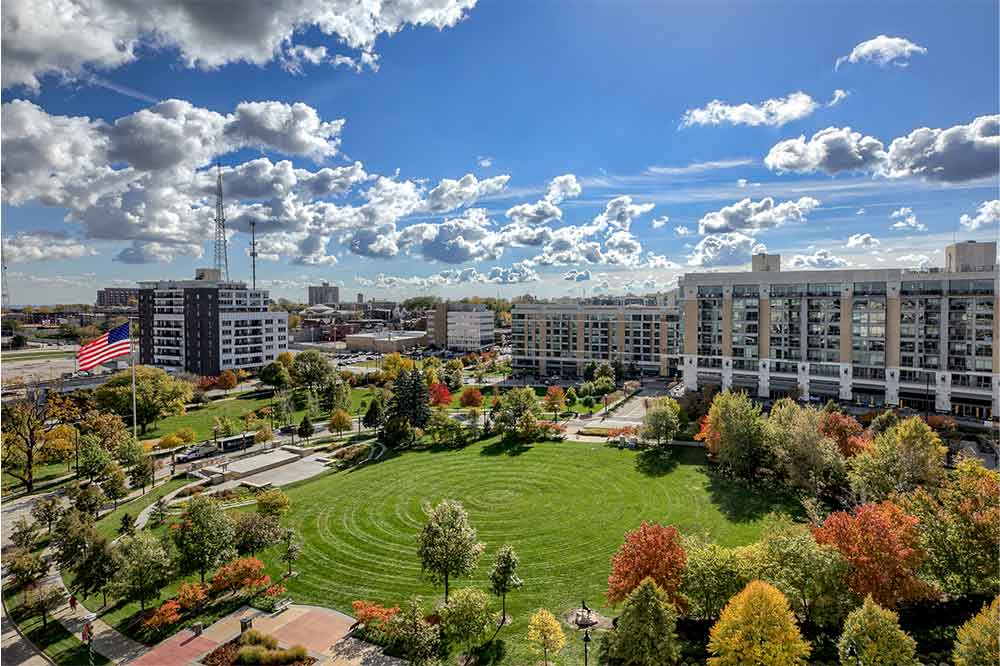 Scenic view of Turner Park in the fall