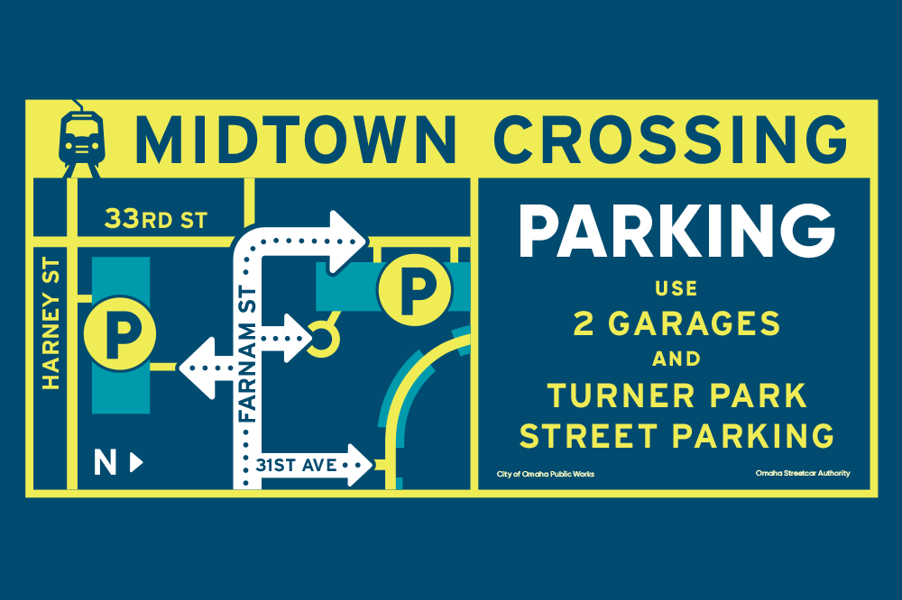 Map of parking access during streetcar construction